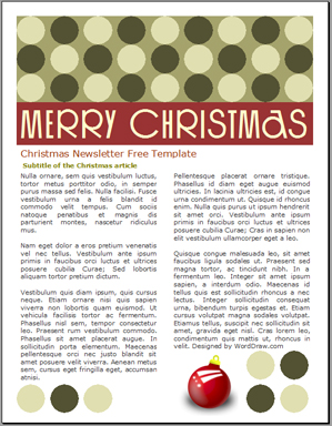 christmas newsletter template