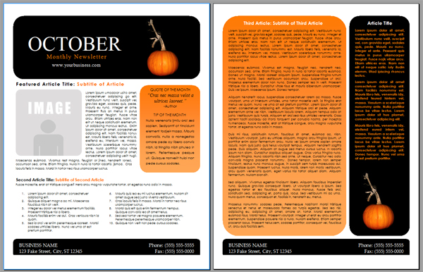 halloween newsletter template