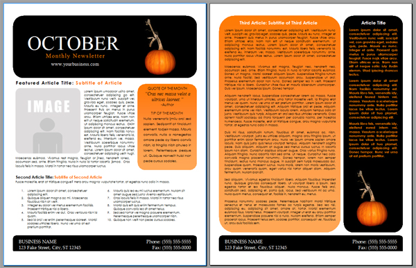 october newsletter template