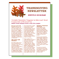 free thanksgiving newsletter template