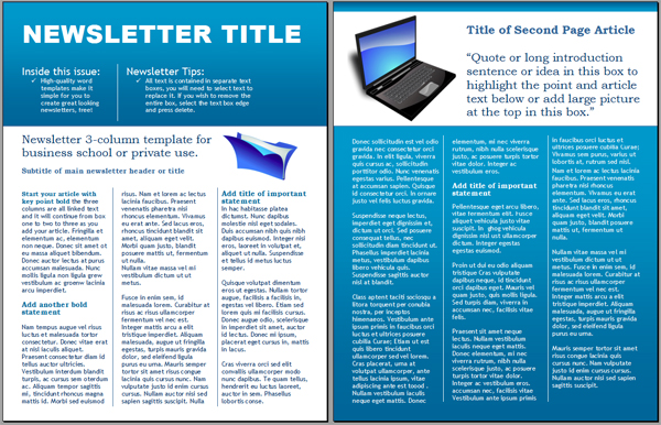 Technology business newsletter template