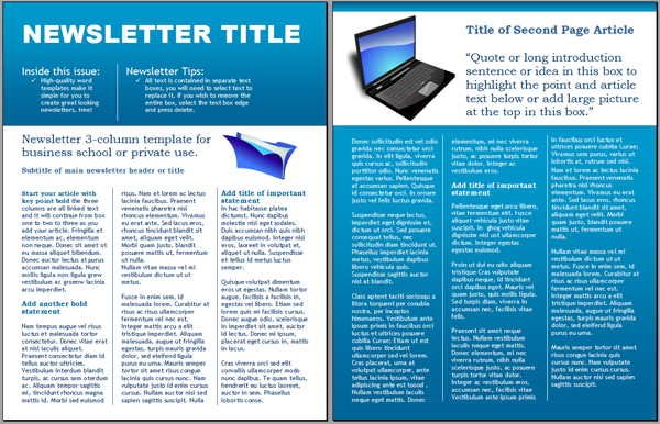 Technology business newsletter template