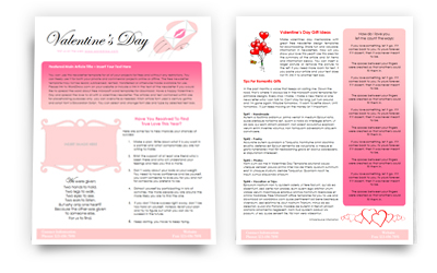 Worddraw Com Valentines Newsletter Template