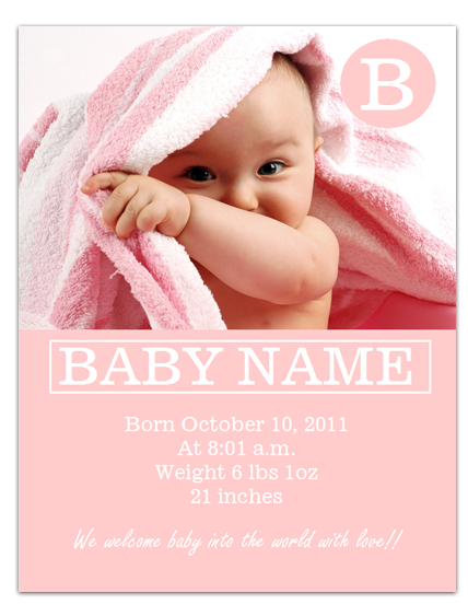 Free new baby announcement template