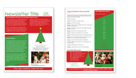 Worddraw Com Free Christmas Newsletter Templates