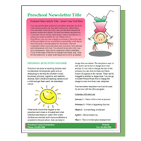 preschool newsletter template