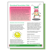 preschool newsletter template