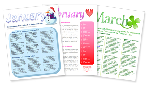 monthly newsletter templates