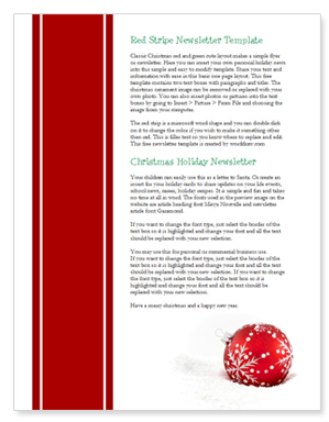 red christmas newsletter template
