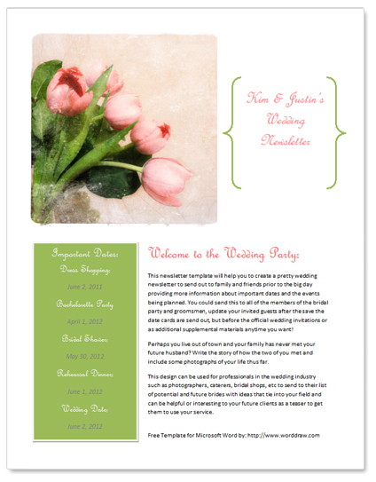 wedding newsletter template